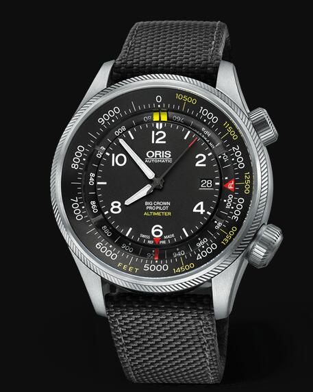 Review Oris Aviation Big Crown Propilot ALTIMETER WITH FEET SCALE 47mm Replica Watch 01 733 7705 4134-Set 5 23 15FC